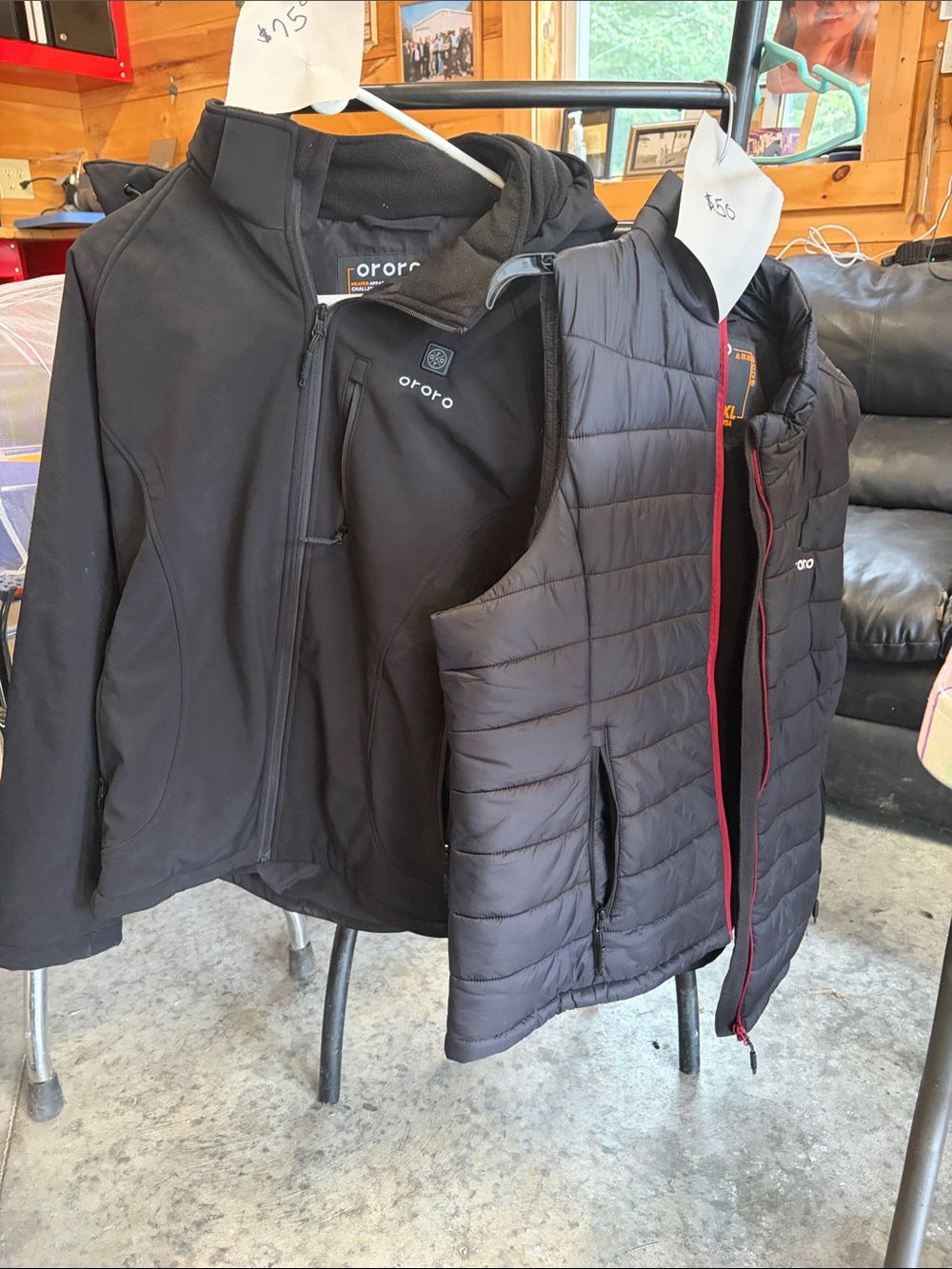 Women’s XL Ororo Vest and Softshell Jacket Set - Black.